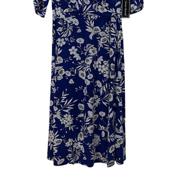 Jessica Howard Floral Royal Blue Midi Dress Size 6 NWT - Picture 3 of 4